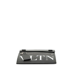 ヴァレンティノ VLTN ショルダーバッグ サコッシュ ブラック ホワイト レザー レディース VALENTINO 【中古】