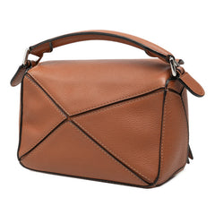 ロエベ アナグラム パズルバッグ ミニ ハンドバッグ ショルダーバッグ 2WAY ブラウン レザー レディース LOEWE 【中古】