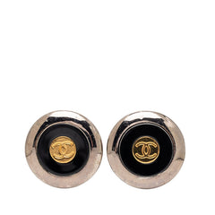 シャネル ココマーク ヴィンテージ イヤリング 97A シルバー ブラック ゴールド メタル メッキ レディース CHANEL 【中古】