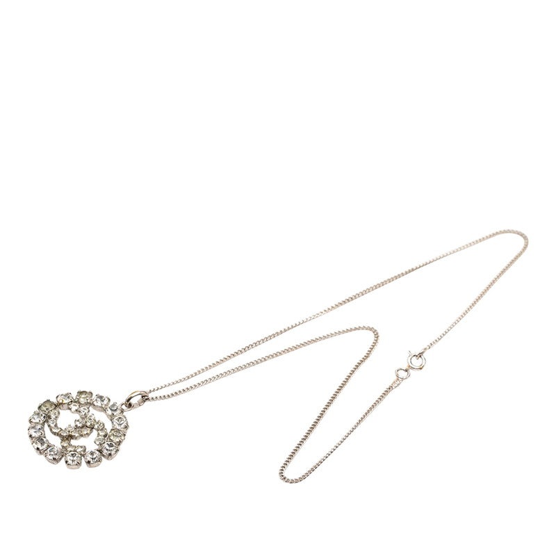 シャネル ココマーク ネックレス シルバー メタル ラインストーン レディース CHANEL 【中古】
