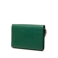 グッチ デュオニソス チェーン ウォレット ショルダーバッグ 401231 グリーン ゴールド金具 PVC レザー レディース GUCCI 中古
