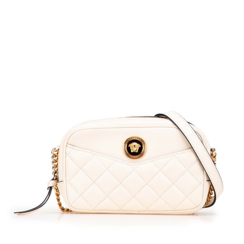 ヴェルサーチェ メドゥーサ ショルダーバッグ ホワイト アイボリー レザー レディース VERSACE 【中古】