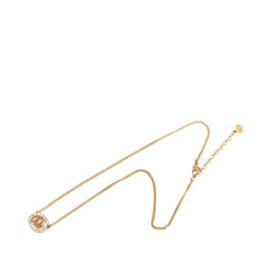 ディオール ロゴ ネックレス ゴールド メッキ ラインストーン レディース Dior 中古