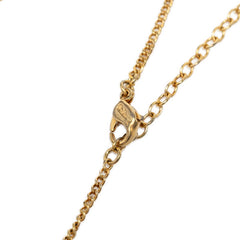 ディオール ロゴ ネックレス ゴールド メッキ ラインストーン レディース Dior 中古