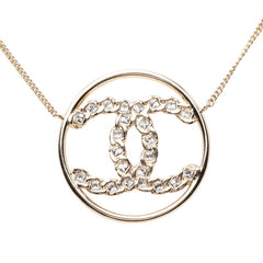 シャネル ココマーク ラウンド ネックレス B19P ゴールド メッキ ラインストーン レディース CHANEL 【中古】