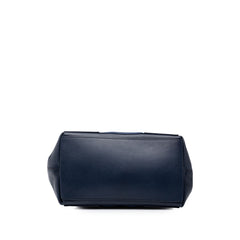 バレンシアガ ネイビーカバス S ハンドバッグ トートバッグ 339933 ネイビー レザー キャンバス レディース BALENCIAGA 中古
