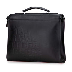 フェンディ ズッカ ピーカブー ビジネスバッグ ショルダーバッグ 2WAY ブラック レザー レディース FENDI 【中古】