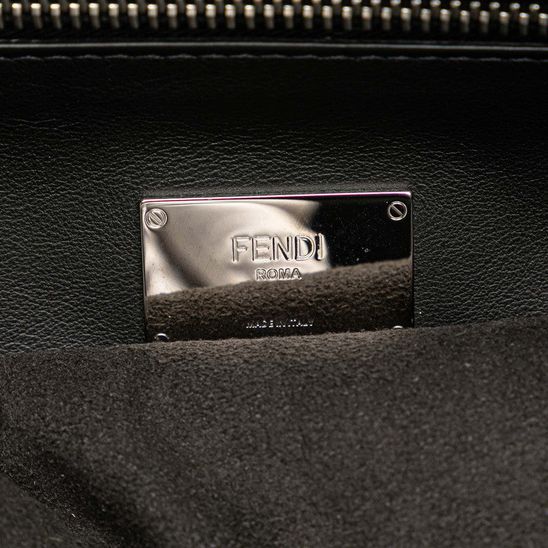 フェンディ ズッカ ピーカブー ビジネスバッグ ショルダーバッグ 2WAY ブラック レザー レディース FENDI 【中古】