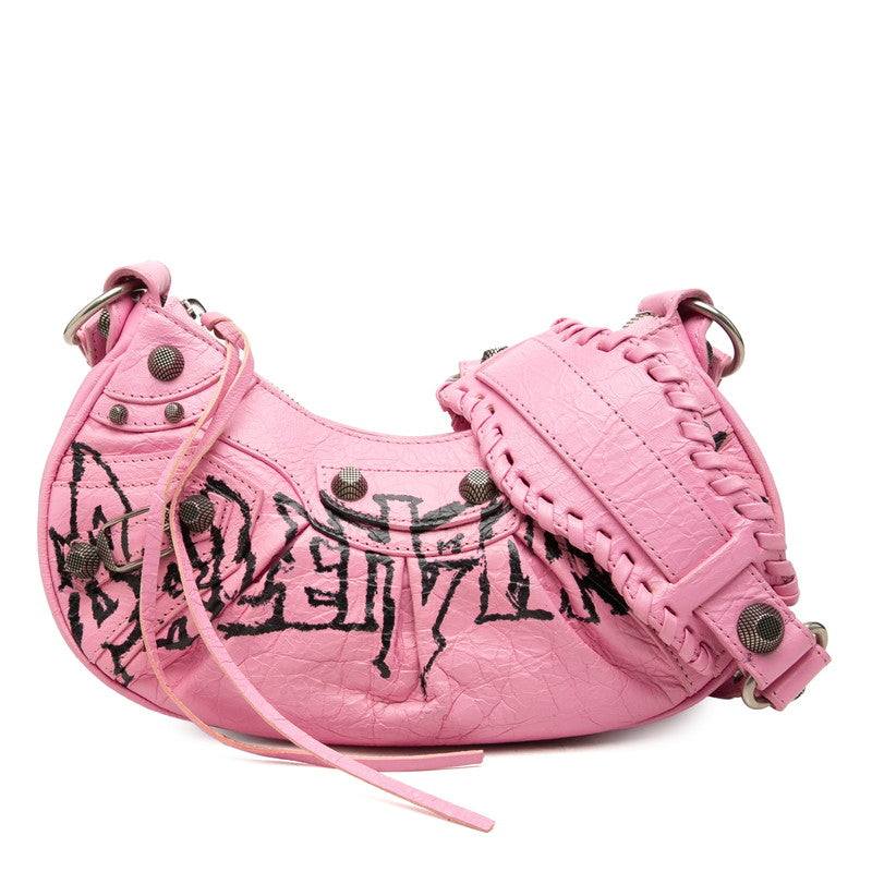 バレンシアガ ル カゴール 斜め掛け ショルダーバッグ 671309 ピンク レザー レディース BALENCIAGA 中古