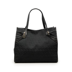 フェンディ ズッキーノ トートバッグ ブラック ネイビー キャンバス レザー レディース FENDI 【中古】