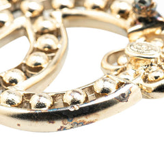 シャネル ココマーク 花 フラワー モチーフ ラインストーン ブローチ ゴールド ブラック メッキ フェイクパール レディース CHANEL 【中古】