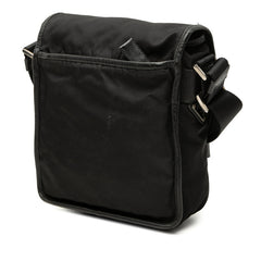 プラダ 三角ロゴプレート ショルダーバッグ ブラック ナイロン レザー レディース PRADA 【中古】