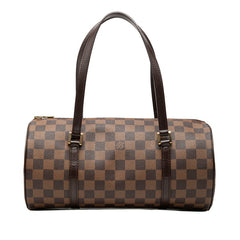ルイ ヴィトン ダミエ パピヨン30 ハンドバッグ N51303 ブラウン PVC レザー レディース LOUIS VUITTON 【中古】