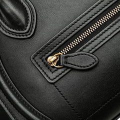 セリーヌ ラゲージ ナノショッパー ハンドバッグ ショルダーバッグ 2WAY ブラック レザー レディース CELINE 【中古】