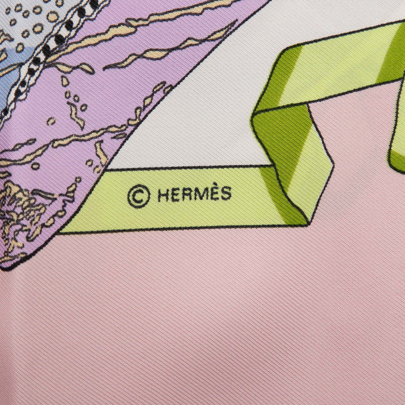 エルメス HELLO DOLLY ハロードリー 人形 スカーフ パープル ピンク マルチカラー シルク レディース HERMES 【中古】