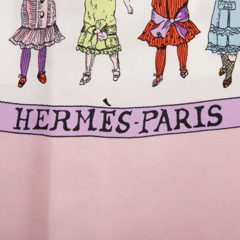 エルメス HELLO DOLLY ハロードリー 人形 スカーフ パープル ピンク マルチカラー シルク レディース HERMES 【中古】