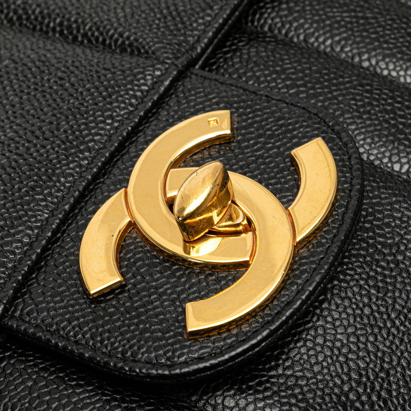 シャネル マドモアゼル ココマーク チェーン ショルダーバッグ ハンドバッグ ブラック キャビアスキン レディース CHANEL 【中古】