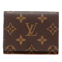 ルイ ヴィトン モノグラム アンヴェロップ カルト ドゥ ヴィジット カードケース 名刺入れ M63801 ブラウン PVC レザー レディース LOUIS VUITTON 【中古】