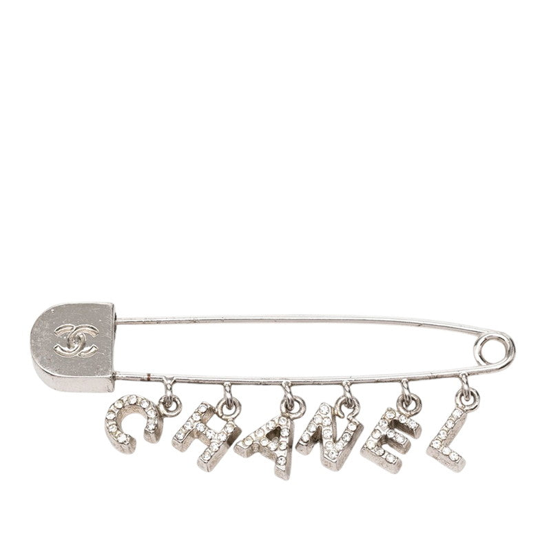 シャネル 安全ピン モチーフ ブローチ 01P刻印 シルバー メタル ラインストーン レディース CHANEL 【中古】