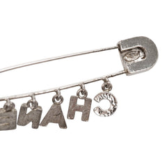 シャネル 安全ピン モチーフ ブローチ 01P刻印 シルバー メタル ラインストーン レディース CHANEL 【中古】