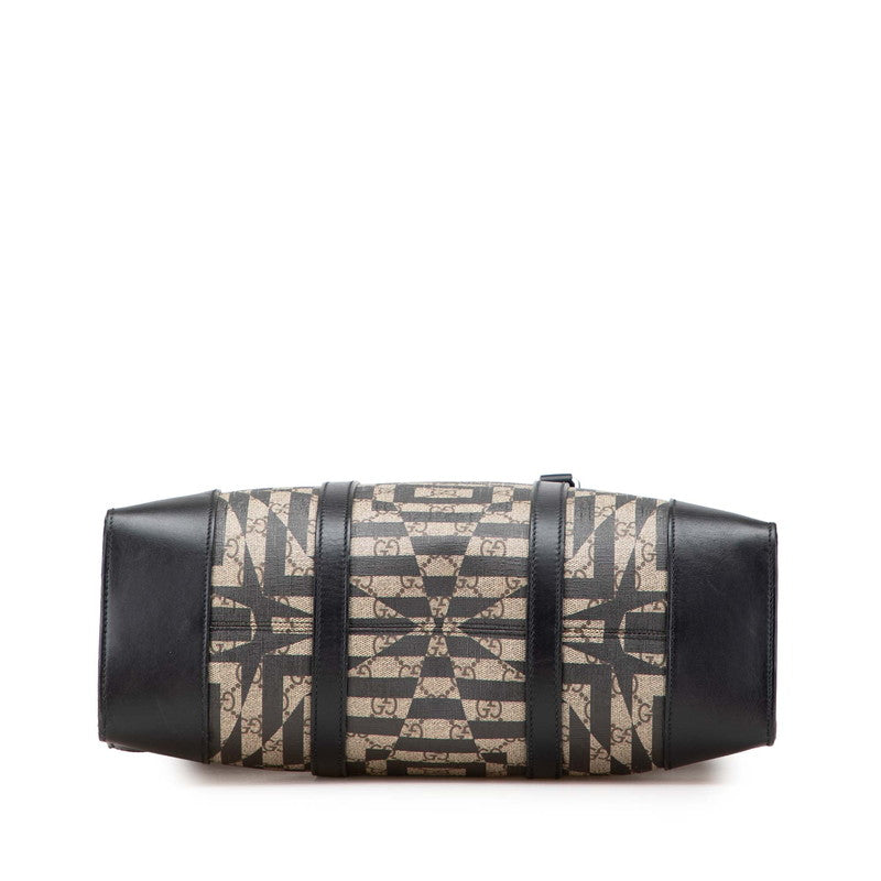グッチ GGカレイド GGスプリーム ショルダーバッグ トートバッグ 406387 ベージュ ブラック PVC レザー レディース GUCCI 【中古】