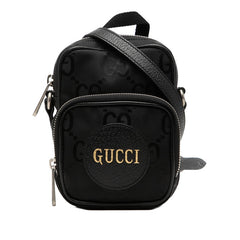 グッチ オフ ザ グリッド 斜め掛け ショルダーバッグ 643882 ブラック ナイロン レザー レディース GUCCI 【中古】