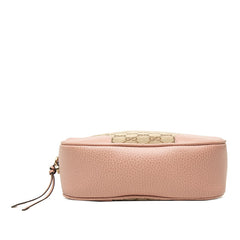 グッチ GGキャンバス 斜め掛け ショルダーバッグ 449413 ベージュ ピンク キャンバス レザー レディース GUCCI 中古
