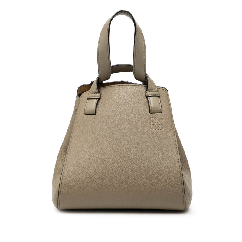 ロエベ ハンモック ナゲット ハンドバッグ カーキ レザー レディース LOEWE 【中古】