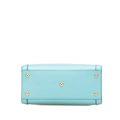 グッチ バンブー ダイアナ ミニ ハンドバッグ ショルダーバッグ 2WAY 655661 ライトブルー レザー レディース GUCCI 【中古】