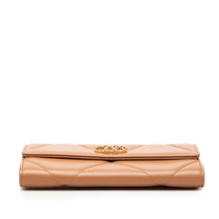 シャネル ココマーク シャネル19 ディズヌフ マトラッセ 長財布 AP0955 ブラウン ラムスキン レディース CHANEL 【中古】