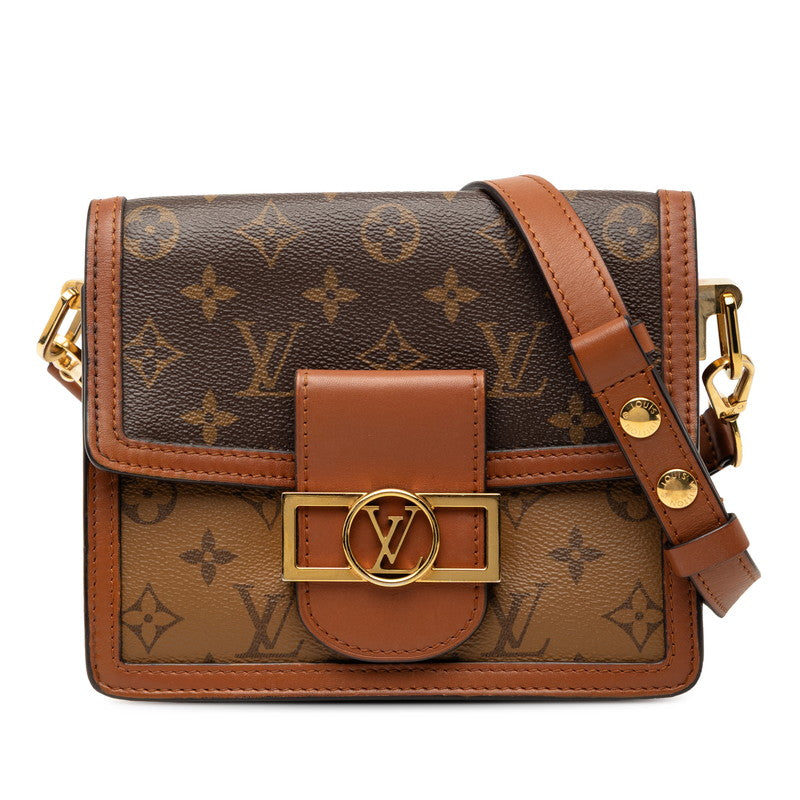 ルイ ヴィトン モノグラム リバース ドーフィーヌ ミニ ショルダーバッグ M44580 ブラウン PVC レザー レディース LOUIS VUITTON 【中古】
