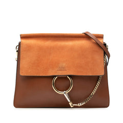 クロエ フェイ 斜め掛け ショルダーバッグ ブラウン レザー スウェード レディース Chloe 【中古】