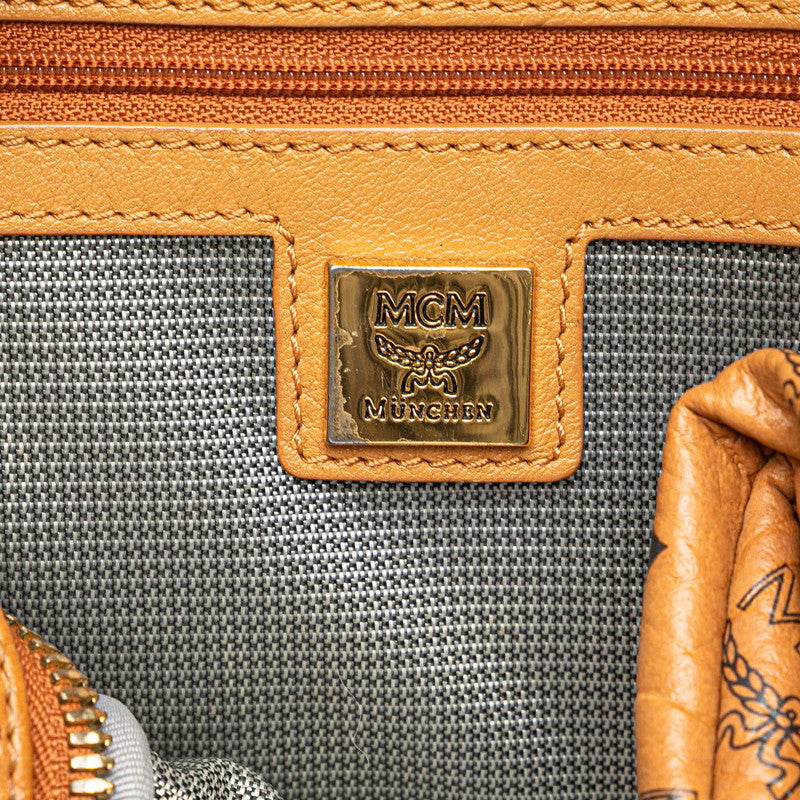エム シー エム ヴィセトス スタッズ リュック バックパック ブラウン レザー レディース MCM 【中古】