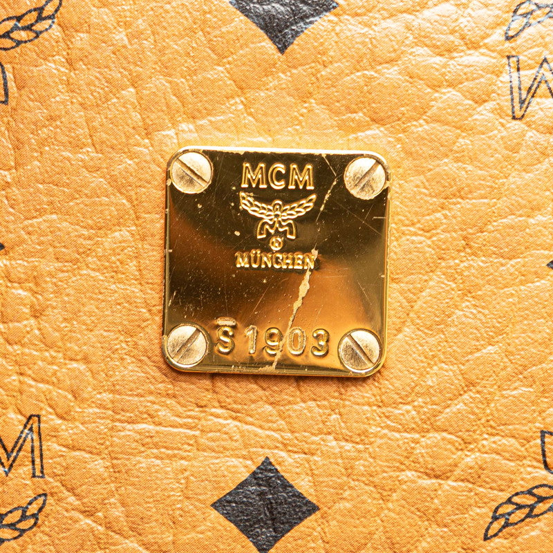 エム シー エム ヴィセトス スタッズ リュック バックパック ブラウン レザー レディース MCM 【中古】