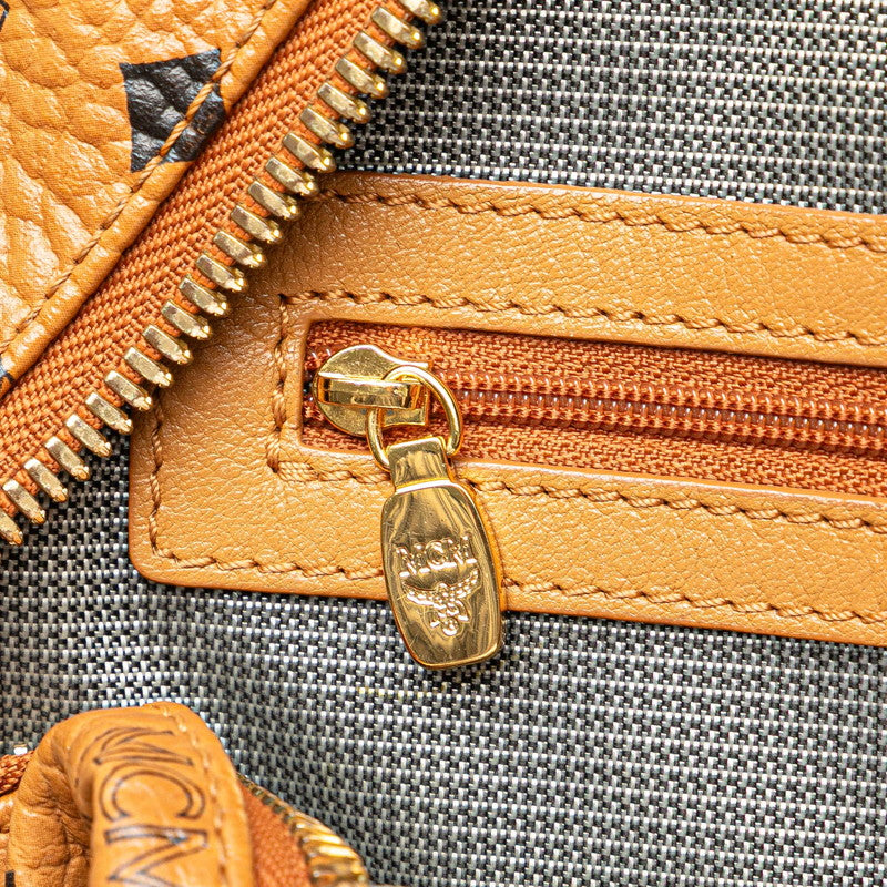 エム シー エム ヴィセトス スタッズ リュック バックパック ブラウン レザー レディース MCM 【中古】