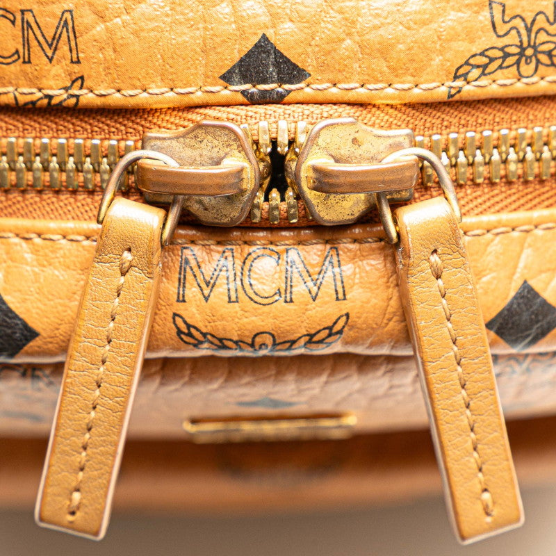 エム シー エム ヴィセトス スタッズ リュック バックパック ブラウン レザー レディース MCM 【中古】