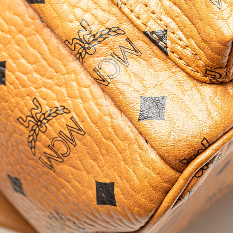 エム シー エム ヴィセトス スタッズ リュック バックパック ブラウン レザー レディース MCM 【中古】