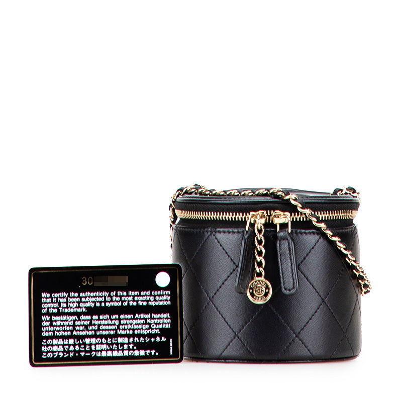 シャネル マトラッセ ココマーク チェーン バニティバッグ ショルダーバッグ ブラック ラムスキン レディース CHANEL 【中古】