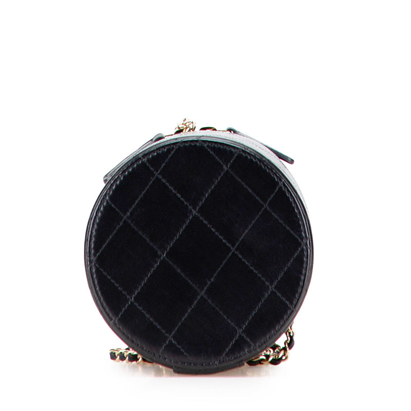 シャネル マトラッセ ココマーク チェーン バニティバッグ ショルダーバッグ ブラック ラムスキン レディース CHANEL 【中古】
