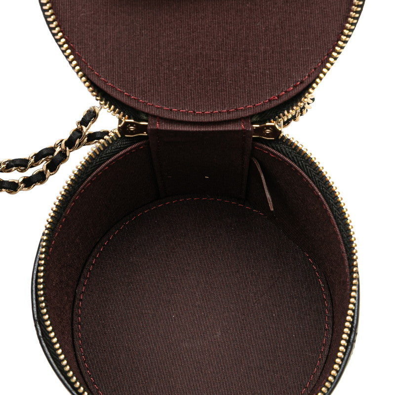 シャネル マトラッセ ココマーク チェーン バニティバッグ ショルダーバッグ ブラック ラムスキン レディース CHANEL 【中古】