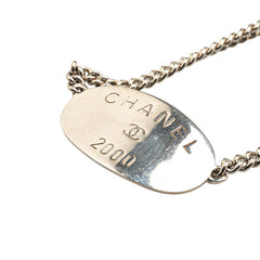 シャネル オーバルタグ 2000 チェーン ネックレス シルバー メタル レディース CHANEL 【中古】