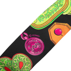 エルメス ツイリー Epaulettes 肩章 スカーフ ブラック マルチカラー シルク レディース HERMES 【中古】