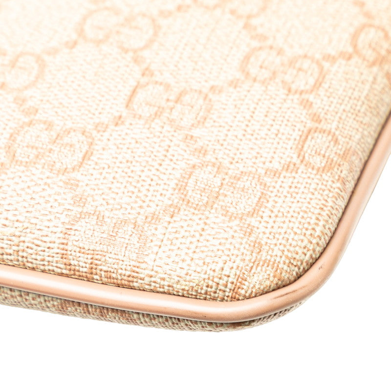 グッチ GGスプリーム 斜め掛け ショルダーバッグ 295257 ピンク ベージュ PVC レザー レディース GUCCI 【中古】