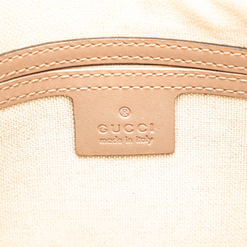 グッチ GGスプリーム 斜め掛け ショルダーバッグ 295257 ピンク ベージュ PVC レザー レディース GUCCI 【中古】