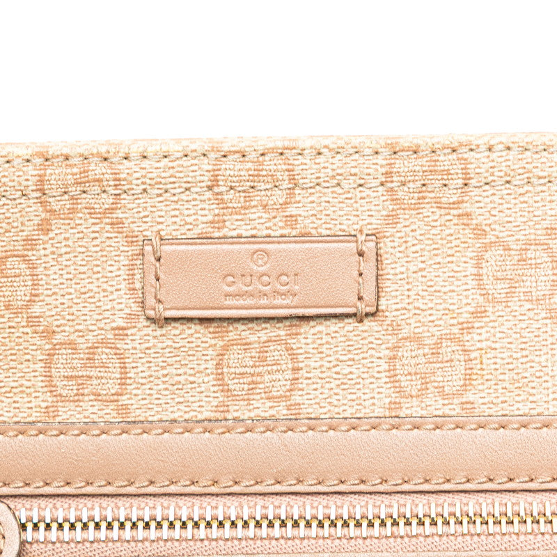 グッチ GGスプリーム 斜め掛け ショルダーバッグ 295257 ピンク ベージュ PVC レザー レディース GUCCI 【中古】