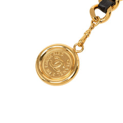 シャネル 31 RUE CAMBON カンボン チェーン ベルト ゴールド ブラック メッキ レザー レディース CHANEL 中古