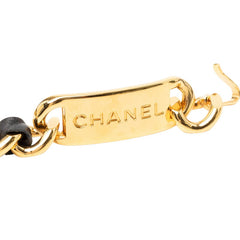 シャネル 31 RUE CAMBON カンボン チェーン ベルト ゴールド ブラック メッキ レザー レディース CHANEL 中古
