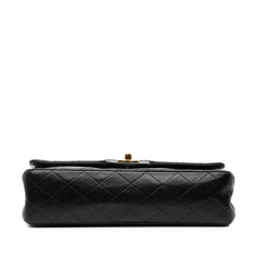 シャネル マトラッセ25 ココマーク ダブルフラップ チェーン ショルダーバッグ ブラック ラムスキン レディース CHANEL 【中古】