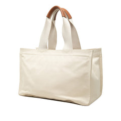 ロエベ アナグラム パウラズ イビザ トートバッグ 702008 ホワイト ブラウン キャンバス レザー レディース LOEWE 中古