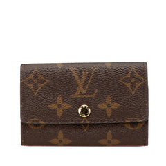 ルイ ヴィトン モノグラム ミュルティクレ6 キーケース M60701 ブラウン フューシャ PVC レザー レディース LOUIS VUITTON 【中古】